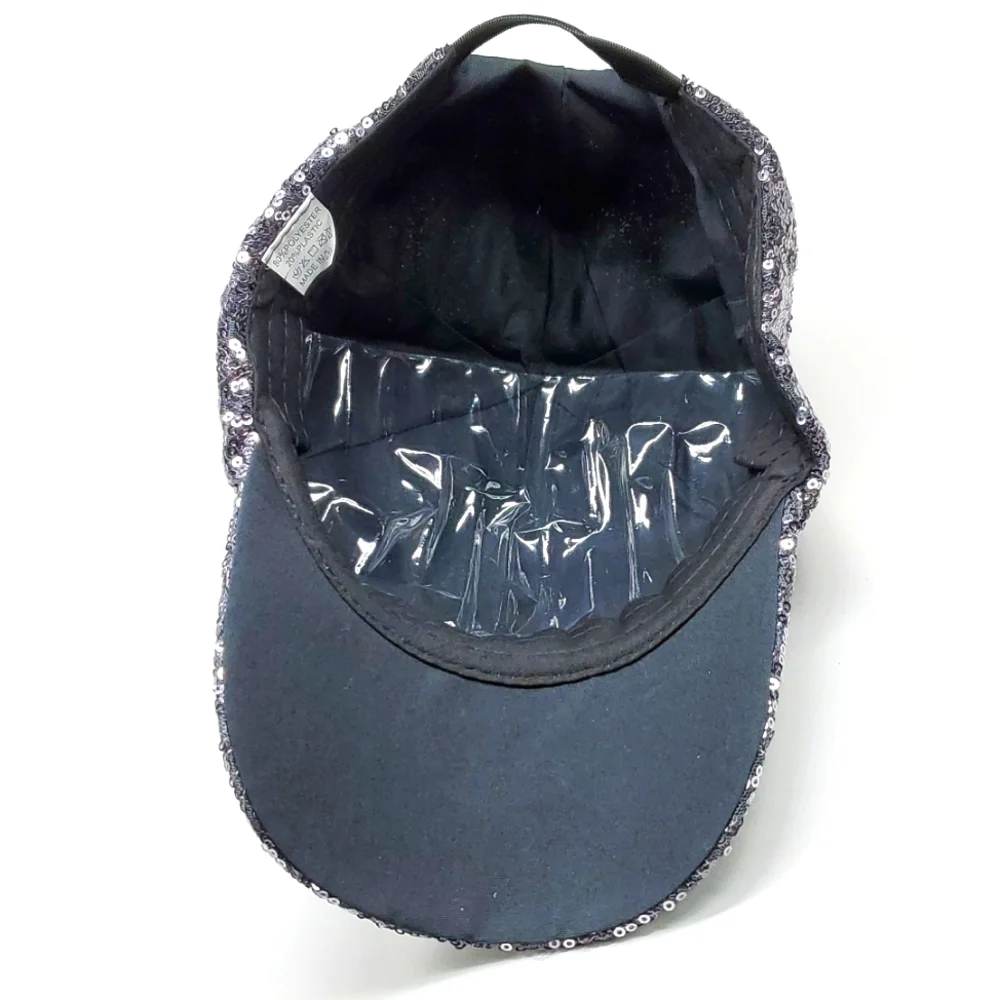 Gray Sequin Baseball Cap NIB